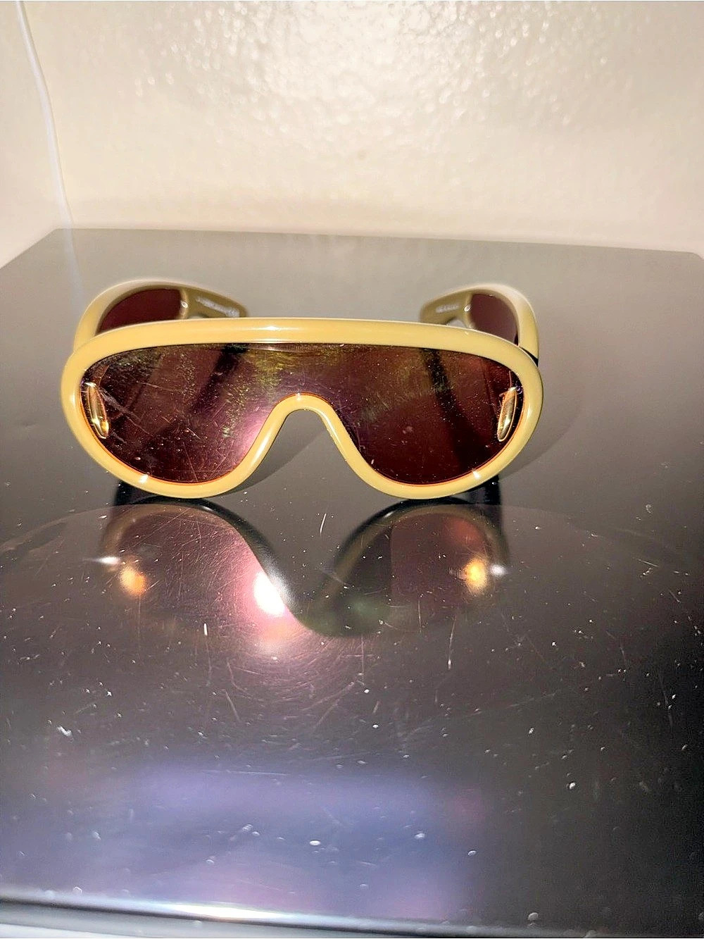 Loewe LW40082U Metal Anagram Square Frame Sunglasses